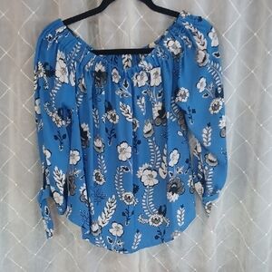 Express Blue Floral Blouse
